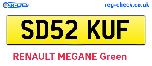SD52KUF are the vehicle registration plates.