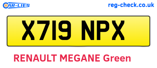 X719NPX are the vehicle registration plates.