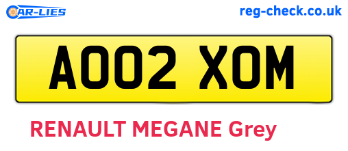 AO02XOM are the vehicle registration plates.