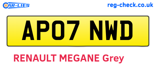 AP07NWD are the vehicle registration plates.