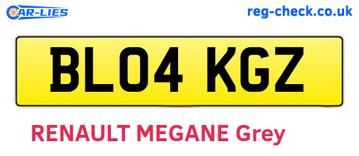 BL04KGZ are the vehicle registration plates.