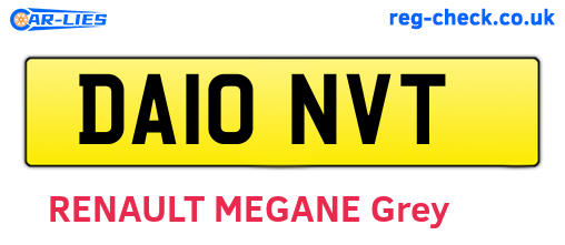 DA10NVT are the vehicle registration plates.