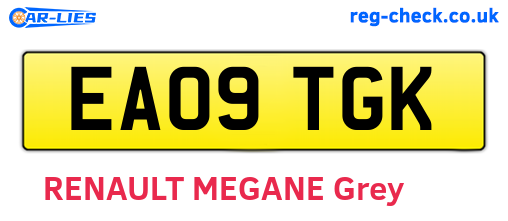 EA09TGK are the vehicle registration plates.