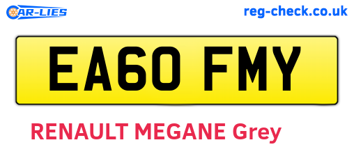 EA60FMY are the vehicle registration plates.