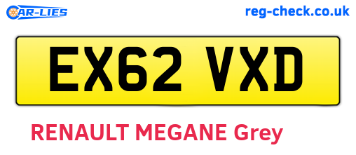 EX62VXD are the vehicle registration plates.
