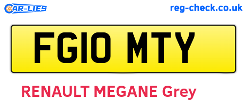FG10MTY are the vehicle registration plates.
