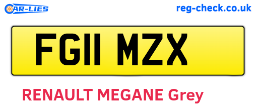 FG11MZX are the vehicle registration plates.