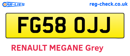 FG58OJJ are the vehicle registration plates.