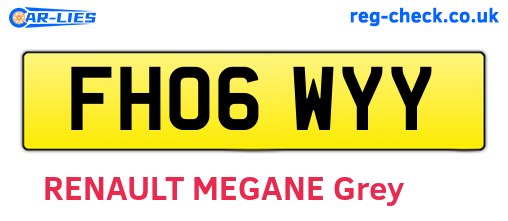 FH06WYY are the vehicle registration plates.