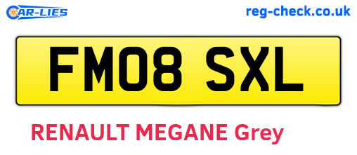 FM08SXL are the vehicle registration plates.
