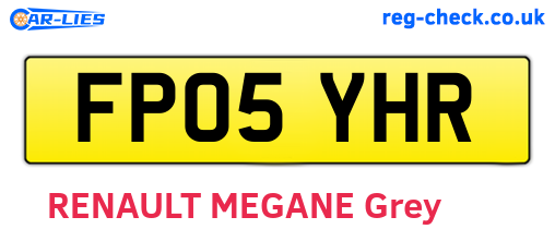 FP05YHR are the vehicle registration plates.