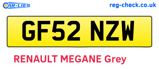 GF52NZW are the vehicle registration plates.