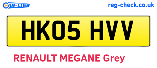 HK05HVV are the vehicle registration plates.