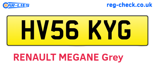 HV56KYG are the vehicle registration plates.