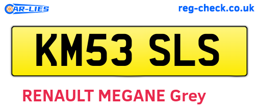 KM53SLS are the vehicle registration plates.