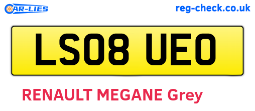 LS08UEO are the vehicle registration plates.