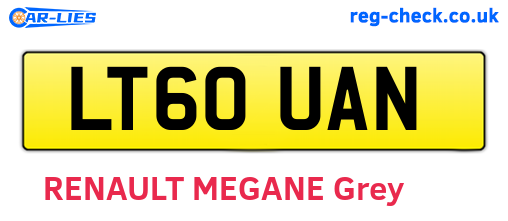 LT60UAN are the vehicle registration plates.