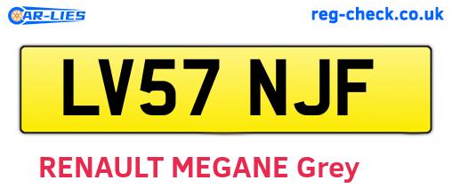 LV57NJF are the vehicle registration plates.