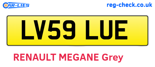 LV59LUE are the vehicle registration plates.