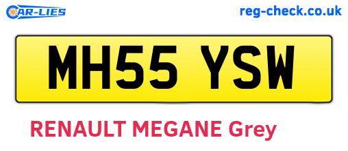 MH55YSW are the vehicle registration plates.