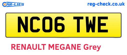 NC06TWE are the vehicle registration plates.