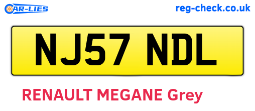 NJ57NDL are the vehicle registration plates.