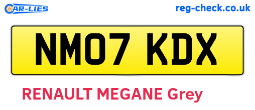 NM07KDX are the vehicle registration plates.