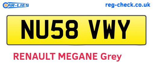 NU58VWY are the vehicle registration plates.