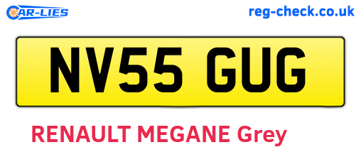 NV55GUG are the vehicle registration plates.