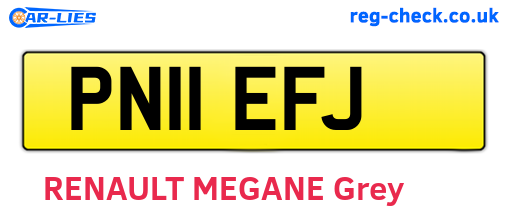 PN11EFJ are the vehicle registration plates.