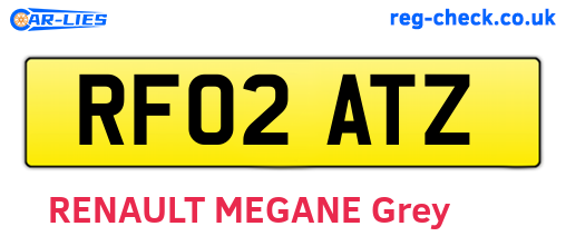 RF02ATZ are the vehicle registration plates.
