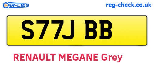 S77JBB are the vehicle registration plates.