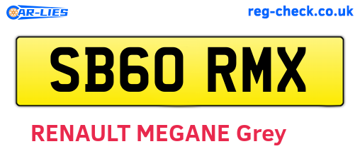 SB60RMX are the vehicle registration plates.