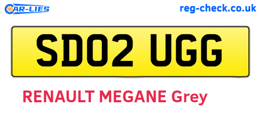 SD02UGG are the vehicle registration plates.