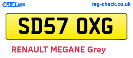 SD57OXG are the vehicle registration plates.