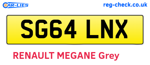 SG64LNX are the vehicle registration plates.