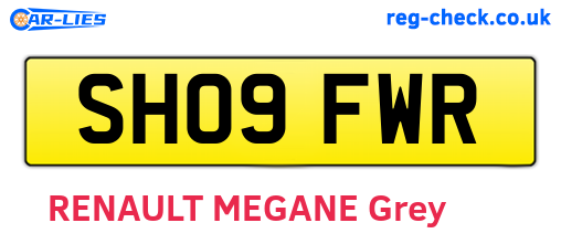 SH09FWR are the vehicle registration plates.