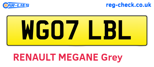 WG07LBL are the vehicle registration plates.