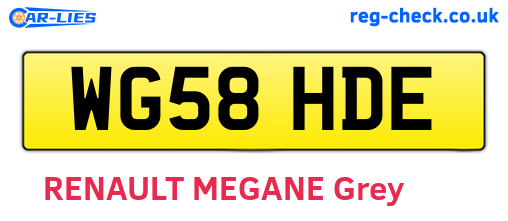WG58HDE are the vehicle registration plates.