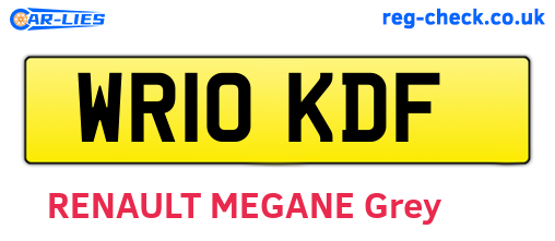 WR10KDF are the vehicle registration plates.