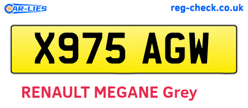 X975AGW are the vehicle registration plates.