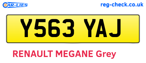 Y563YAJ are the vehicle registration plates.