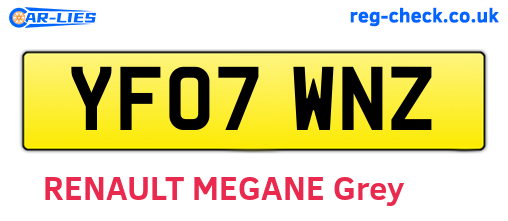 YF07WNZ are the vehicle registration plates.