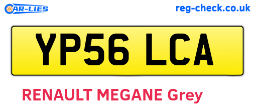 YP56LCA are the vehicle registration plates.