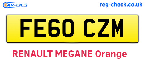 FE60CZM are the vehicle registration plates.