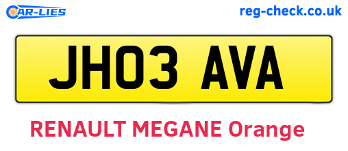 JH03AVA are the vehicle registration plates.