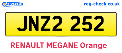 JNZ2252 are the vehicle registration plates.
