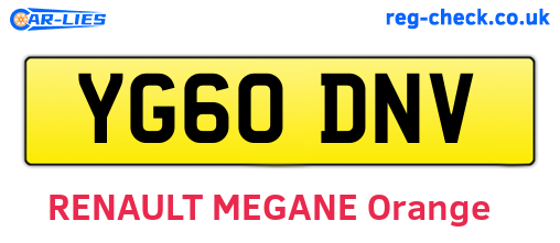 YG60DNV are the vehicle registration plates.