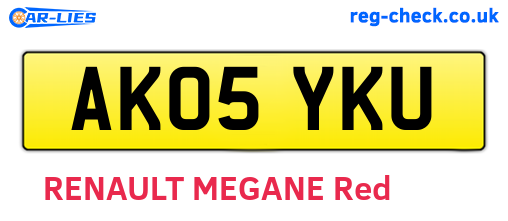 AK05YKU are the vehicle registration plates.