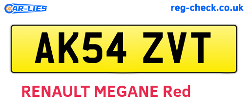 AK54ZVT are the vehicle registration plates.